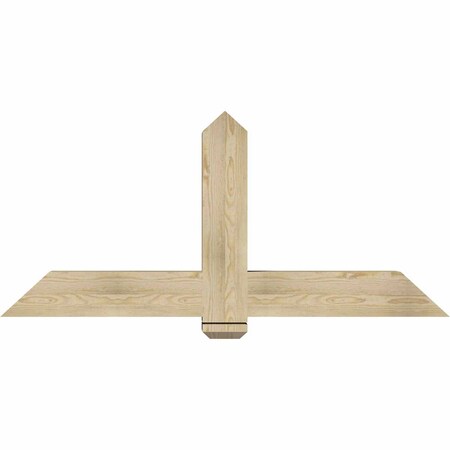 Ekena Millwork Eugene Rough Sawn Timber Gable Bracket, Douglas Fir, 60"W x 27"H x 6"D x 6"F, 11/12 Pitch GBW060X27X0606EUG00RDF